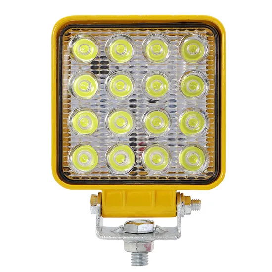 48W Yellow Working Light LED Auxiliary 48W Flood LED Work Spot Driving Lamp for Excavator